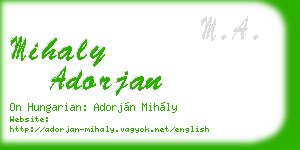 mihaly adorjan business card