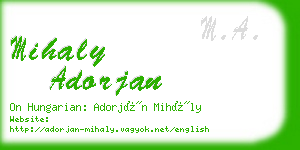 mihaly adorjan business card